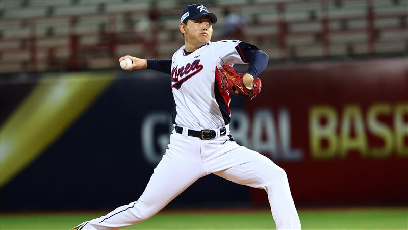 韓國隊王牌投手郭彬，目前效力於韓國職棒斗山熊。（圖／WBSC提供）