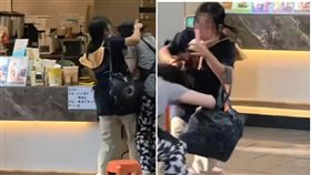 瘋狂影片曝光！小孩被控偷奶茶，媽媽反痛毆廣州CoCo女店員。（翻自《香港01》）
