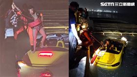 海巡到場將他救起，並將超跑打撈上岸，男子神智不清，無法溝通直接送醫。