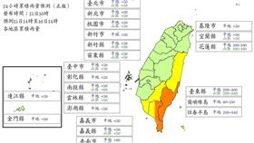 最新風力預測、雨量預測。（圖／氣象署）