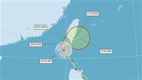 天兔颱風會走哪條路徑，今晚到明天清晨是關鍵。（圖／氣象署）