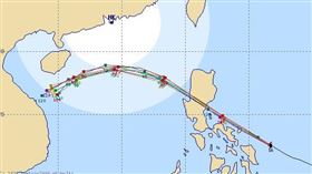 萬宜各國預測路徑 圖/THYPHOON 2000