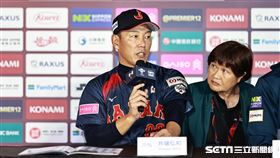 ▲世界12強棒球錦標賽，日本隊總教練井端弘和出席賽後記者會。（圖／記者劉彥池攝影）
