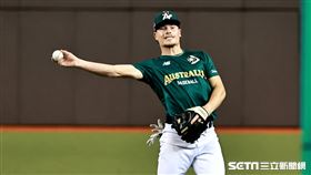 ▲世界12強棒球錦標賽，澳洲隊大聯盟選秀「壯元」巴札納（Travis Bazzana）。（圖／記者劉彥池攝影）