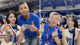 陸筱晴分別和陳建州（左圖）以及蔡其昌（右圖）合照。（翻攝sunnie_cat0111 IG）