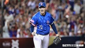 ▲世界12強棒球錦標賽，台灣隊第2任投手莊昕諺飆出三振後怒吼。（圖／記者劉彥池攝影）