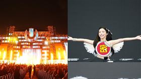 藍星蕾曬出渾圓低胸、天使翅膀相當搶眼，一彎腰水滴「車頭燈」險些蹦出。（圖／Blowin' in the Wind大風吹提供）