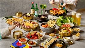 敘饗韓風食堂主題餐檯料理。（圖／業者提供）