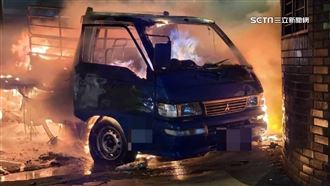 疑左轉未禮讓直行車　兩車路口撞上陷火海