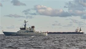 中國商船「伊鵬3號」停在丹麥海域喀得加海峽。（圖／美聯社／達志影像）