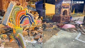 台南1日14震！半秒不到...宮廟鳳凰墜一地