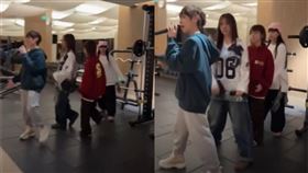 阿信突襲正在健身房排練的「BOOM！怪物星人」。（圖／翻攝IG）