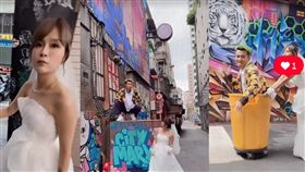 丟丟妹突「披白紗」，嗨喊「我要結婚了」。（圖／翻攝自Tommy IG）