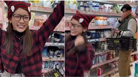 啦啦隊甜心芮絲在日本藥妝店巧遇中華隊選手岳東華，當場大跳應援舞，讓岳東華不停露出害羞的微笑。（圖／翻攝自Threads／han.yang830）