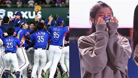 筠熹哭紅眼。（圖／樂天桃猿提供）