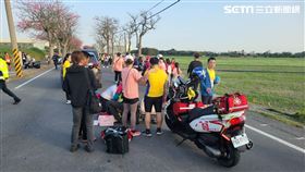 新/彰化9歲童陪爸跑馬拉松　遭撞輾頭命危(圖/翻攝畫面)
