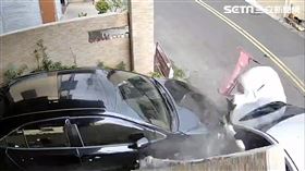 酒駕,車禍,民宅,圍牆,衝撞,台中,大雅（圖／翻攝畫面）