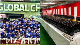 ▲世界12強，日本方提供1000瓶香檳供冠軍隊噴灑慶祝，但台灣隊暖心婉拒。（圖／記者劉彥池攝影、緯來體育台提供）