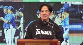 ▲賴清德喊話後年在總統府迎接統一獅，讓林岳平尷尬笑