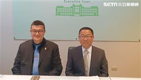 行政院政務委員林明昕與內政部次長兼行政院打擊詐欺指揮中心指揮官馬士元說明打詐2.0。（圖／記者盧素梅攝影)