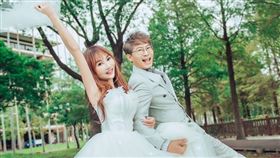  財富女神王宥忻（左）合體「翁總」拍婚紗，預告海外浪漫婚禮。（圖／業者提供）