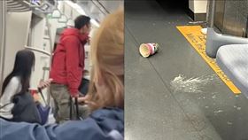 台鐵桃園鶯歌段今晚有旅客怒砸飲料，引起一陣騷動。（圖／翻攝ｔthreads）