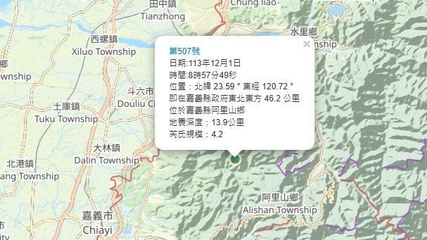 今阿里山4.2地震！專家：未來恐發生群震