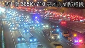 國道1號,南下,九如路路段,追撞,回堵,車流