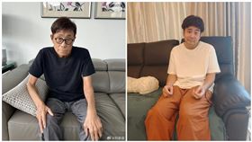 章立衡模仿劉家昌姿勢拍照。（圖／翻攝自微博、臉書）