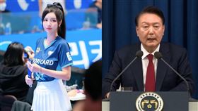 「棒球場朴敏英」南珉貞近日在台北富邦球場應援。（圖／翻攝自minjeong_w_ IG）