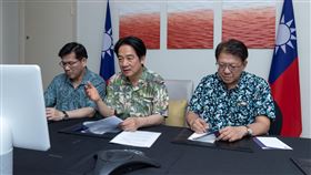 賴清德過境關島召開國安視訊會議（圖／總統府提供）