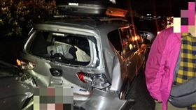 刑事局警官情侶遭台中地檢署約談，北返途中遇上追撞車禍。（圖／翻攝畫面）