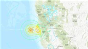 ▲美國加州北部海域發生規模7.0地震。（圖／翻攝自USGS）