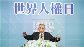 2024世界人權日典禮　陳顯宗致詞2024世界人權日典禮7日在國家人權博物館白色恐怖景美紀念園區舉行，50年代白色恐怖受難者陳顯宗（圖）出席致詞，分享在綠島新生訓導處的經歷。中央社記者鄭清元攝  113年12月7日