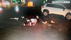 路口,車禍,左轉車,未依號誌,重傷,台中（圖／翻攝畫面）