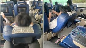 碩士生搭搭客運，遭前方阿伯「椅背壓到底」，還被「超派鐵拳」攻擊。（圖／當事人授權提供）