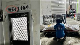 死者租屋處春聯斑駁剩白底黑字，頭尾都各少一字。（圖／民眾提供）