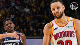 金州勇士一哥柯瑞（）率隊以114：106擊敗灰狼，成功替前次交手輸球報了一箭之仇。（圖／翻攝自勇士隊官方X）