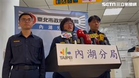 內湖母女輕生命案，內湖分局長蕭惠珠率偵查隊長、港墘派出所長向家屬道歉。（圖／記者李依璇攝影）