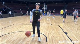 東超澳門經典賽，新北國王林書豪練球。（圖／特派記者蔡厚瑄攝影）