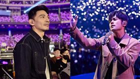 周杰倫在台北大巨蛋開唱。（圖／翻攝自阿Ken臉書、杰威爾提供）