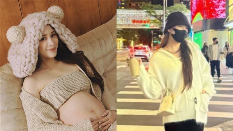 歐陽妮妮現身信義　挺巨大孕肚四肢超纖細