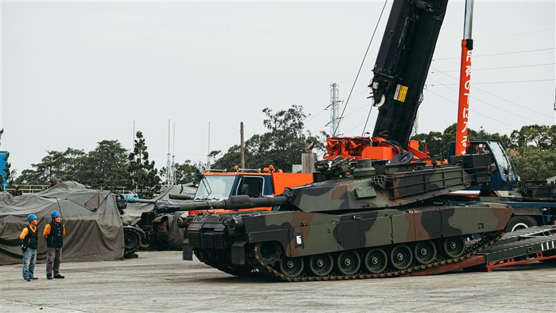 對美軍購的陸軍新式裝備M1A2T戰車。（圖／軍聞社提供）