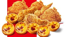 肯德基限時七天推出超省優惠，購買6塊咔啦脆雞再送一盒原味蛋撻(肯德基 提供)