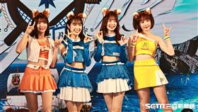 ▲日職北海道火腿鬥士隊2025年臺灣交流試合記者會，火腿啦啦隊現場示範狐狸舞。（圖／記者劉彥池攝影）