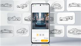 「AI塗鴉」功能能迅速將隨手畫作轉換為精美插圖，為創意工作者帶來高效便捷的創作體驗。