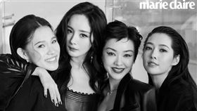 楊冪、郭采潔、郭碧婷以及謝依霖「時代姐妹花」合體。（圖／翻攝自微博）