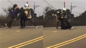 文化大學後門喋血，醒吾科大學生持刀攻擊文大生。（圖／翻攝畫面）