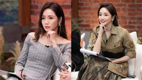 侯佩岑穿西裝+黑絲。（圖／翻攝自微博）