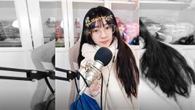 ▲樂天女孩嘎琳手骨折（圖／翻攝自嘎琳直播）